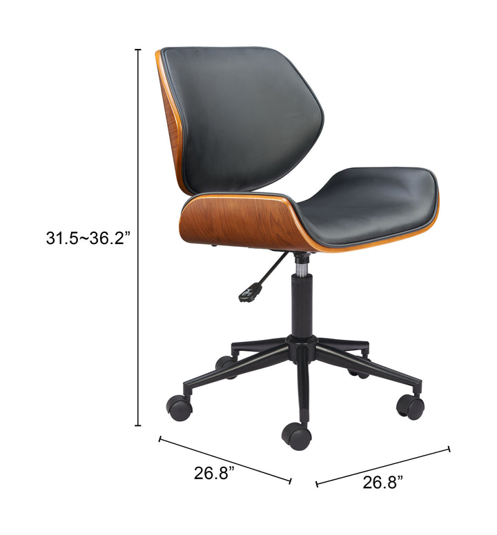 Zuo Flex Low Back Office Chair Black