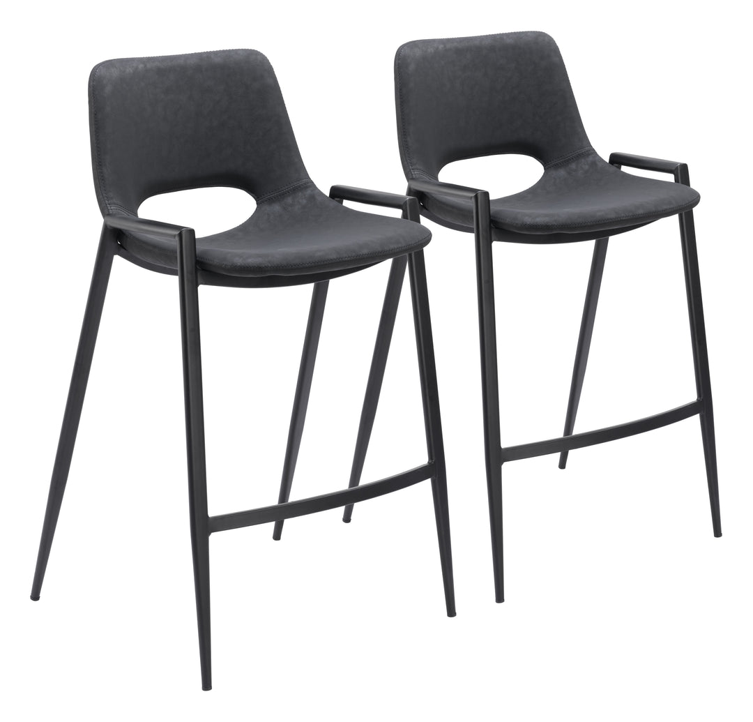 Zuo Desi Counter Stool (Set of 2) Black