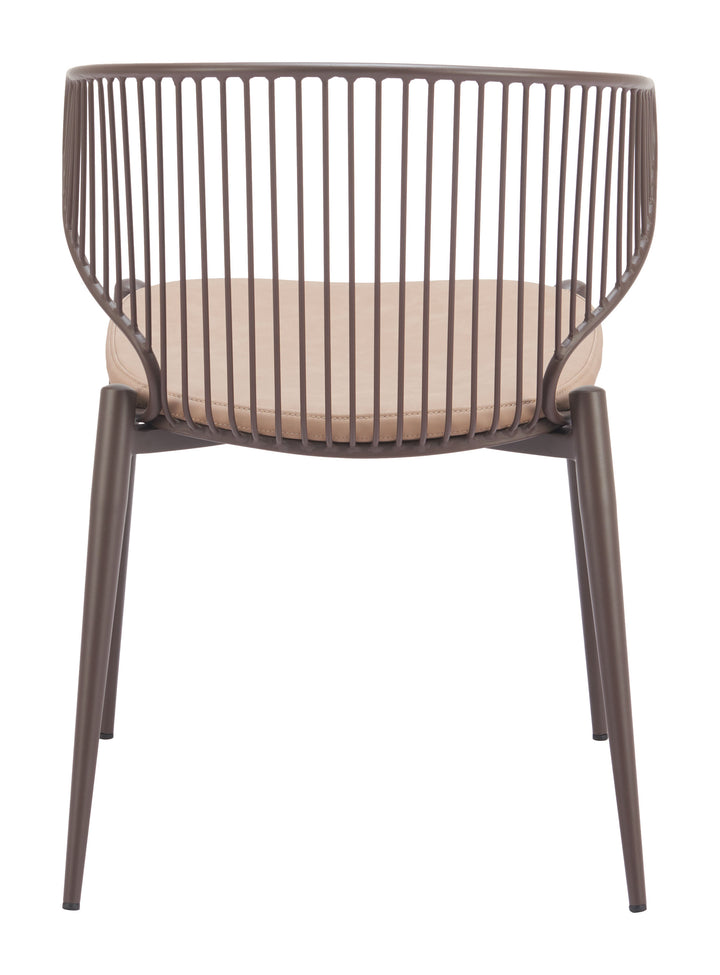 Zuo Silues Dining Chair Taupe & Brown
