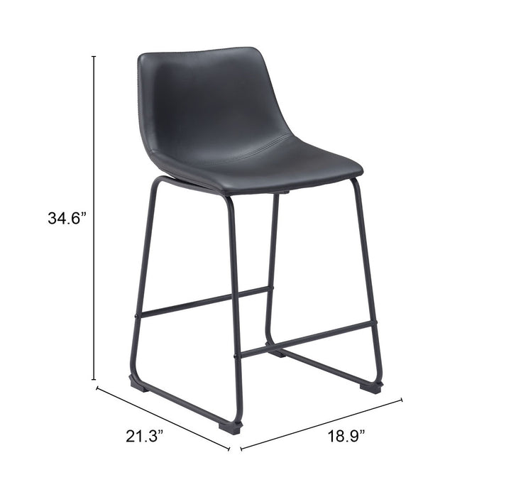 Zuo Smart Counter Stool (Set of 2) Black