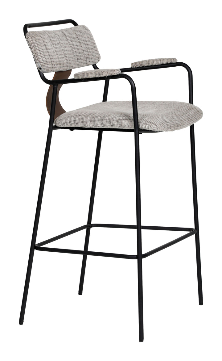 Zuo Couva Barstool (Set of 2) Gray Tweed