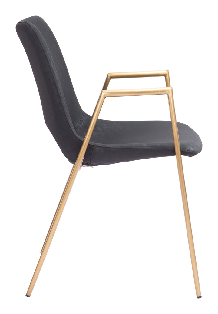Zuo Desi Dining Chair (Set of 2) Black & Gold