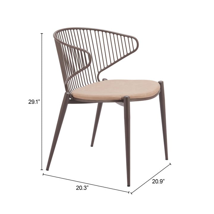 Zuo Silues Dining Chair Taupe & Brown