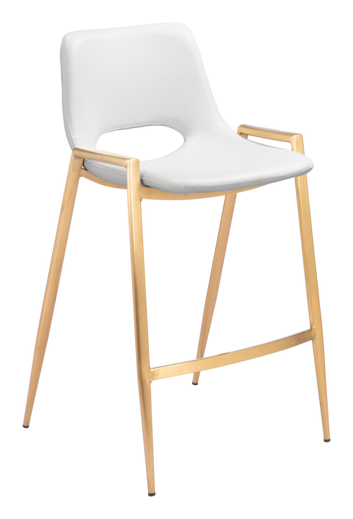 Zuo Desi Counter Stool (Set of 2) White & Gold