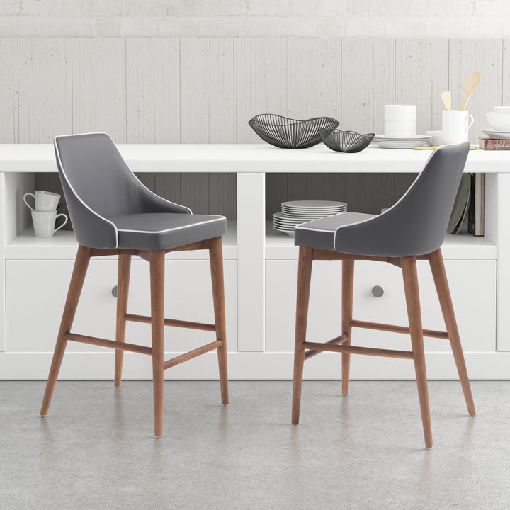 Zuo Moor Counter Stool Dark Gray