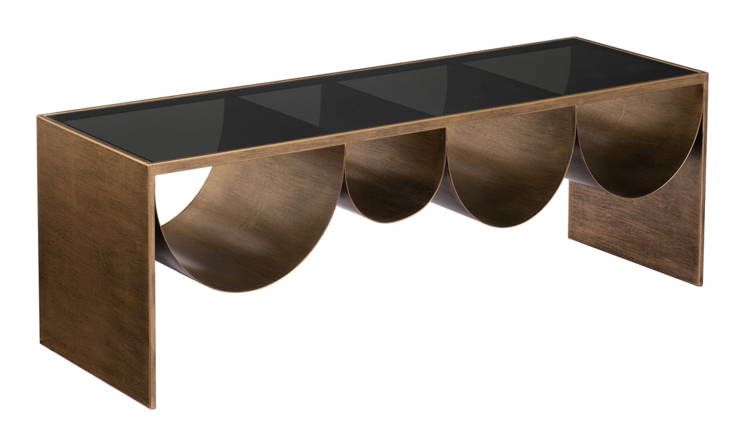 Zuo Reed Coffee Table Brass & Black