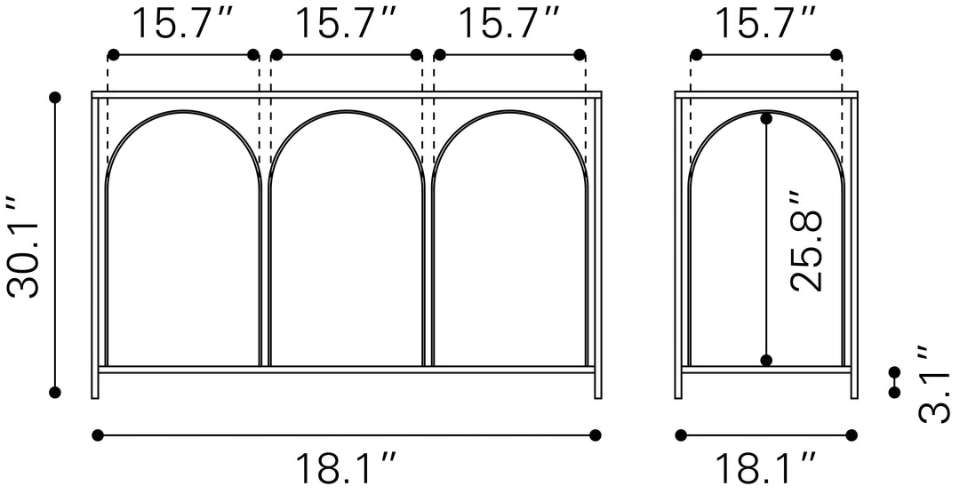 Zuo Loriet Console Table Black