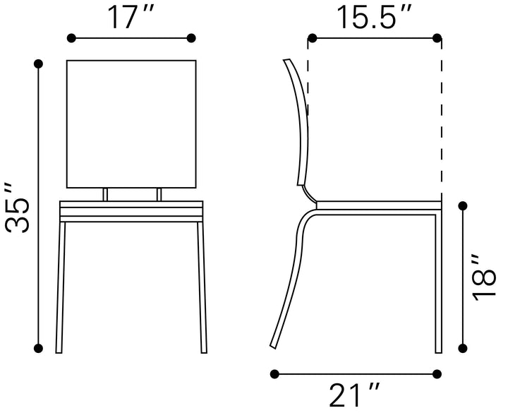 Zuo Criss Cross Dining Chair (Set of 4) Black