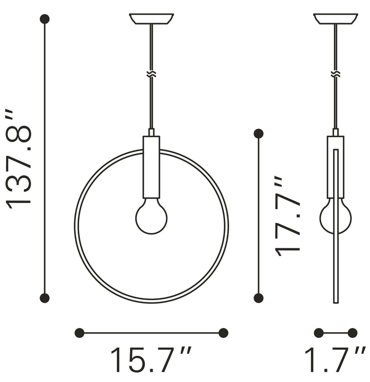 Zuo Irenza Ceiling Lamp Brass