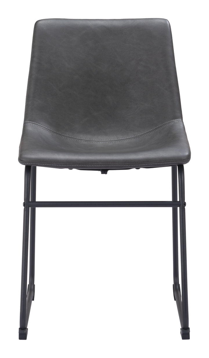 Zuo Smart Dining Chair (Set of 2) Charcoal
