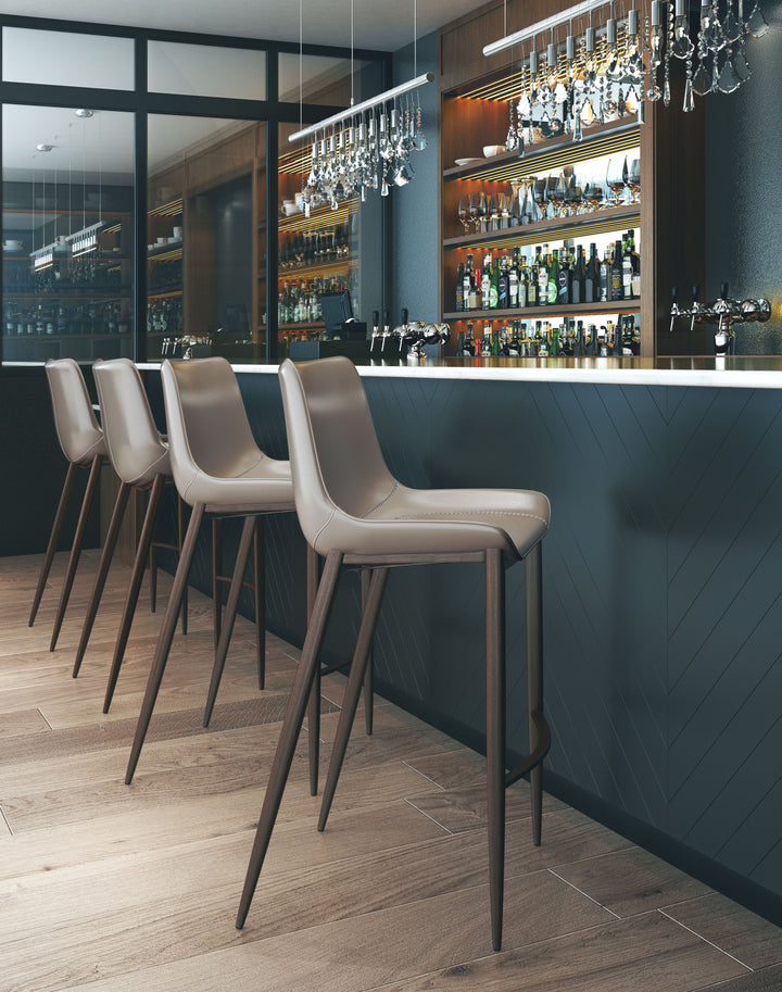 Zuo Magnus Barstool (Set of 2) Brown & Walnut
