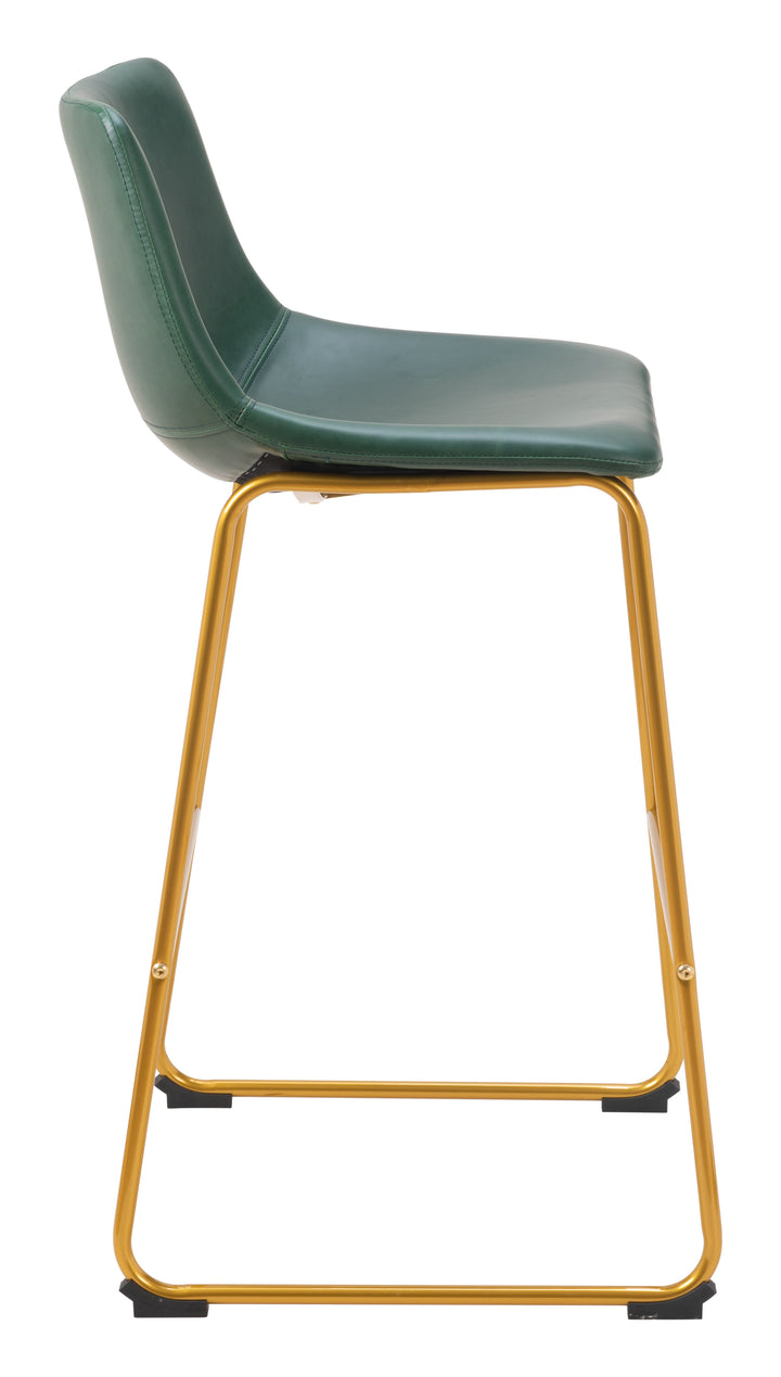 Zuo Augusta Barstool (Set of 2) Green & Gold