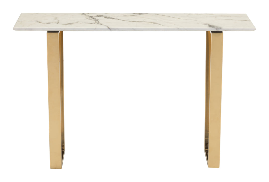 Zuo Atlas Console Table White & Gold