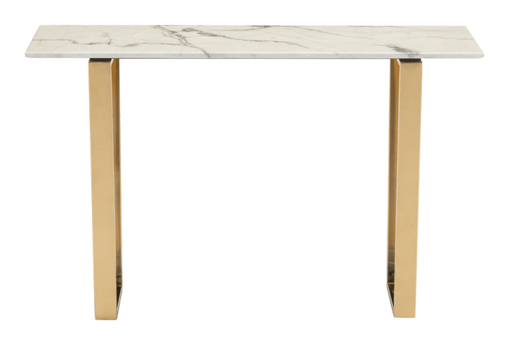 Zuo Atlas Console Table White & Gold