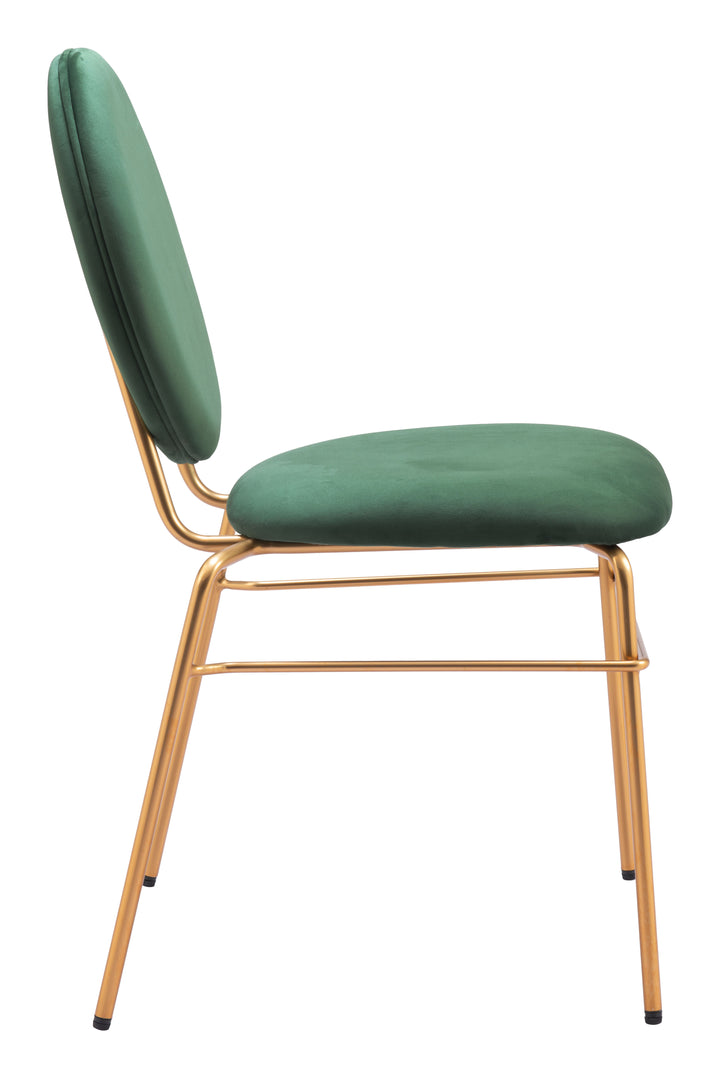 Zuo Odessa Dining Chair (Set of 2) Green & Gold