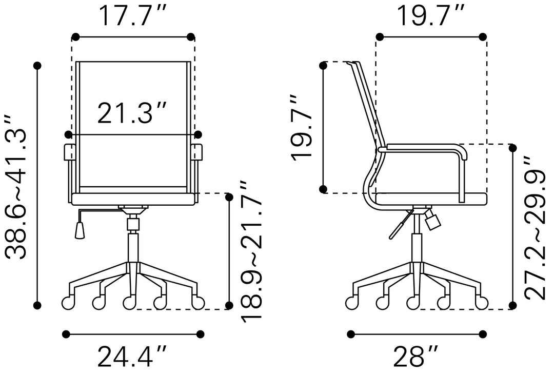 Zuo Auction Office Chair Espresso