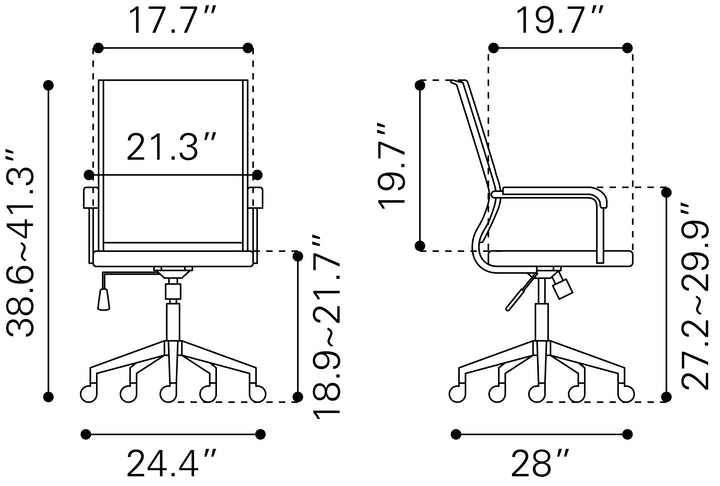 Zuo Auction Office Chair Espresso