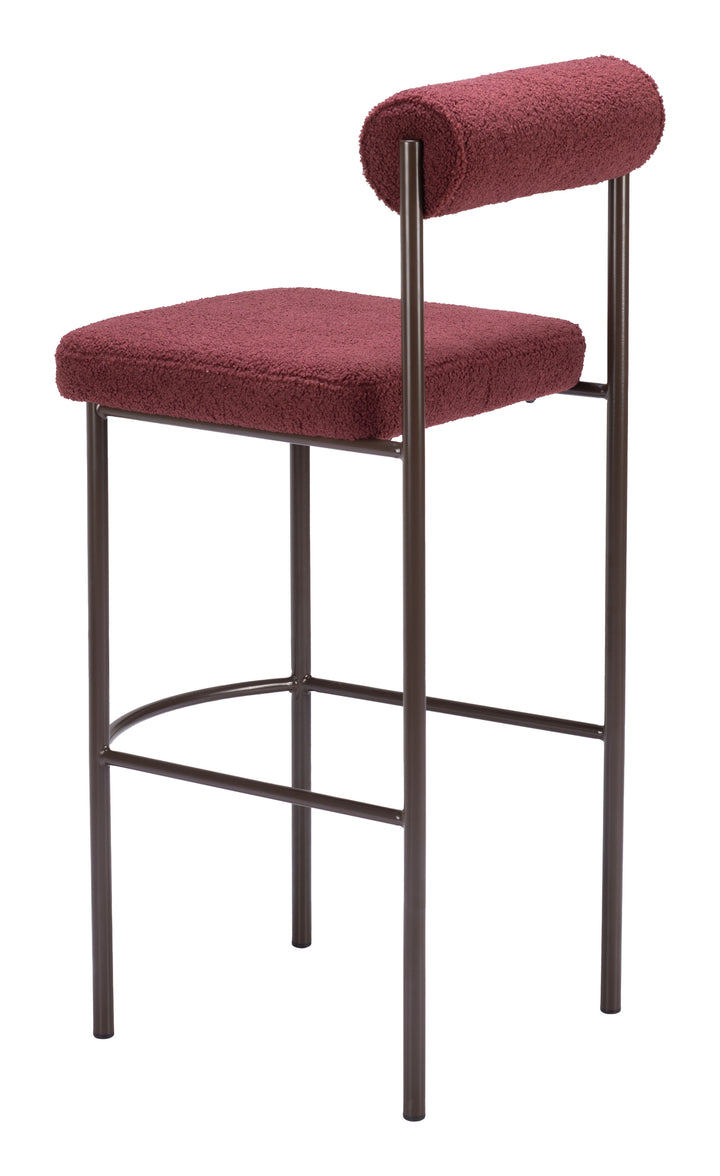 Zuo Livorno Barstool (Set of 2) Red & Bronze
