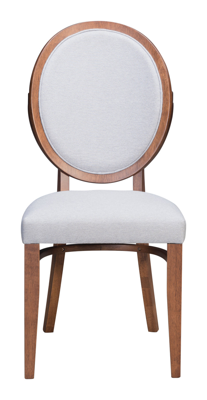 Zuo Regents Dining Chair (Set of 2) Walnut & Light Gray