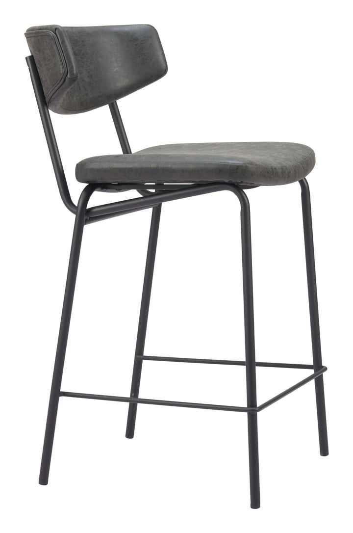 Zuo Charon Counter Stool (Set of 2) Vintage Black