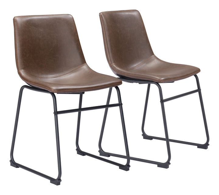 Zuo Smart Dining Chair (Set of 2) Vintage Espresso