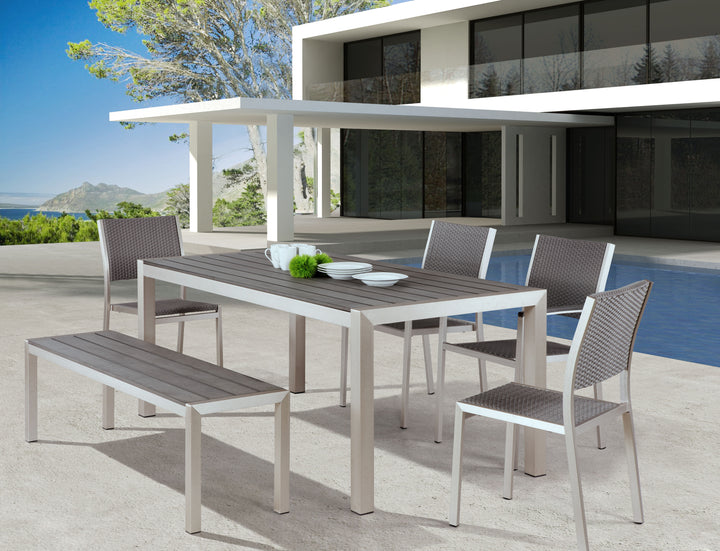 Zuo Metropolitan Armless Dining Chair (Set of 2) Gray & Silver