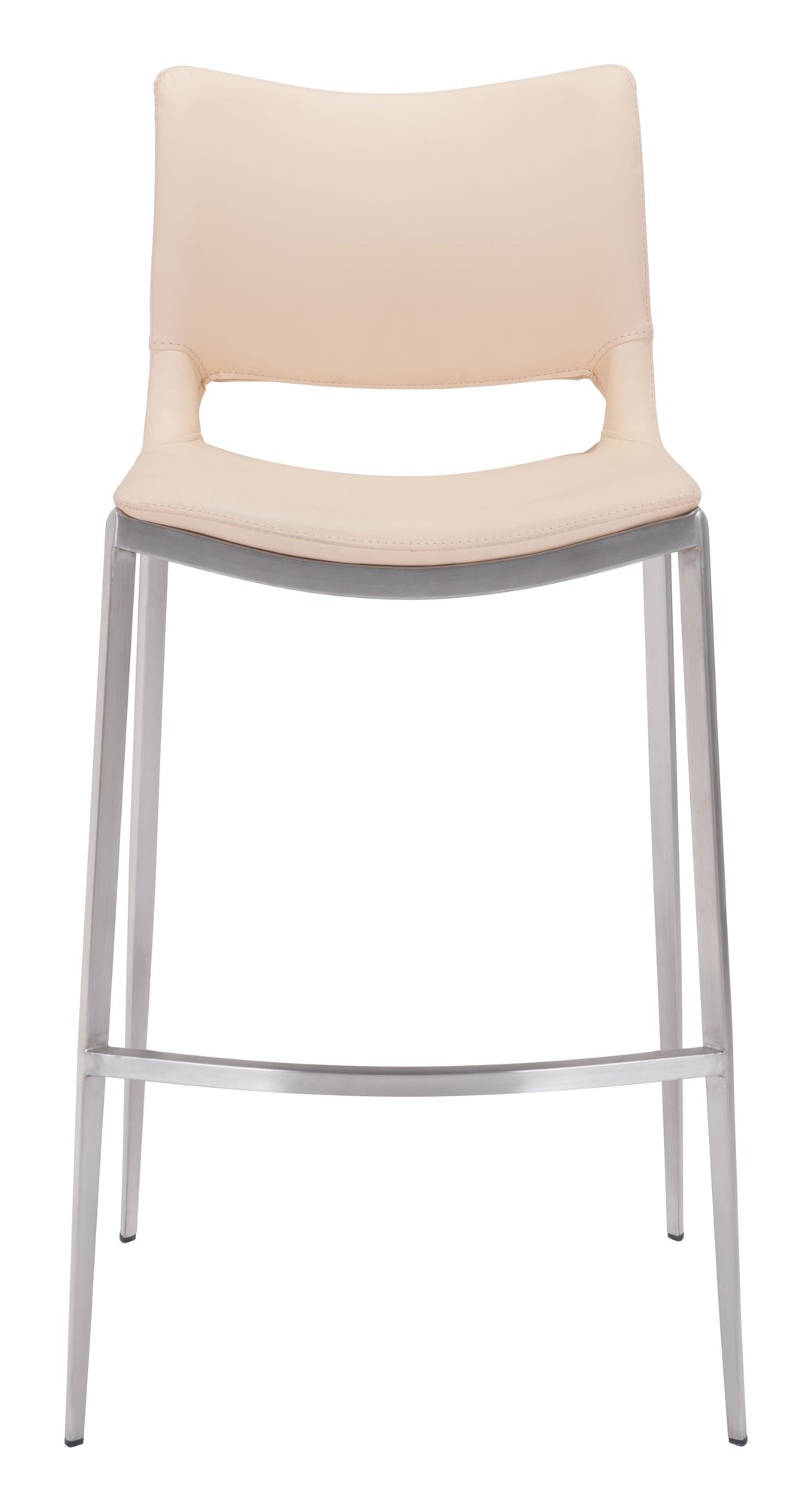 Zuo Ace Barstool (Set of 2) Light Pink & Silver