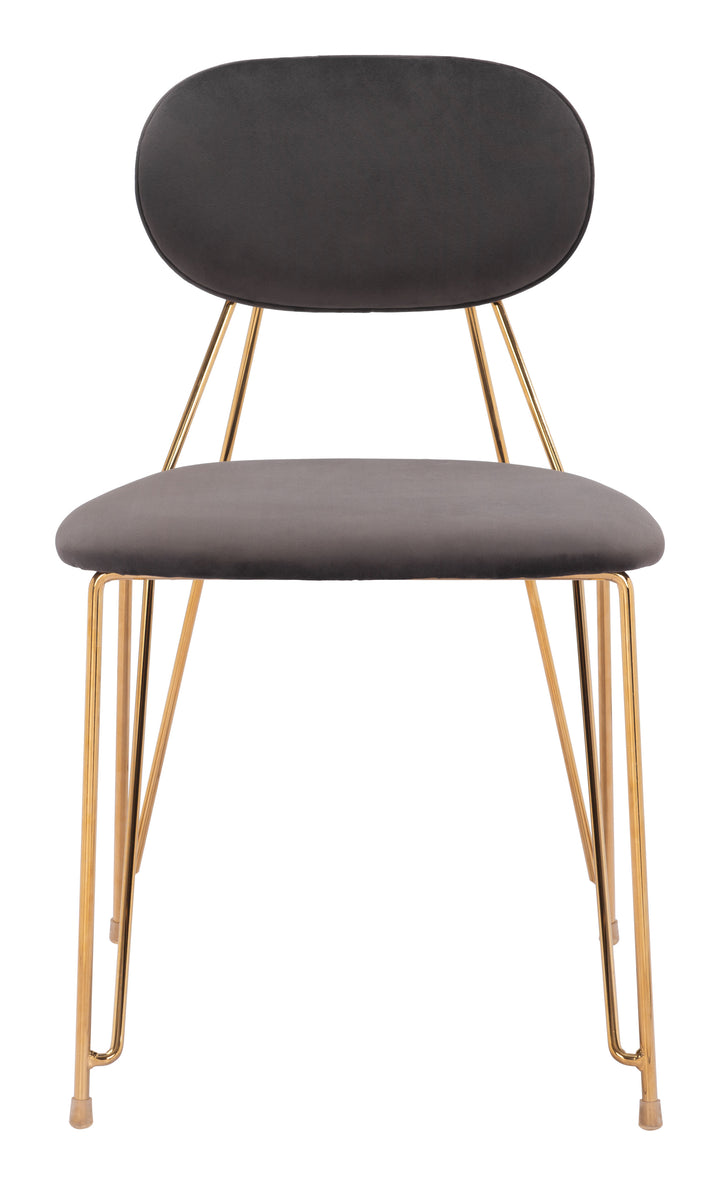 Zuo Georges Dining Chair (Set of 2) Gray & Gold