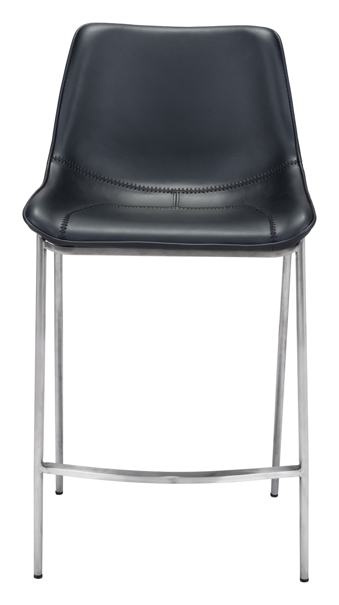 Zuo Magnus Counter Stool (Set of 2) Black & Silver