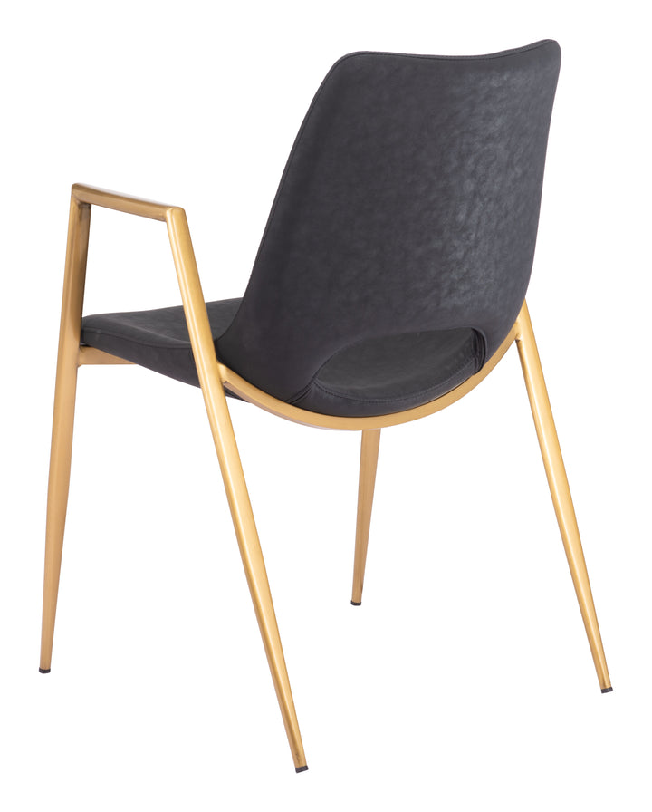 Zuo Desi Dining Chair (Set of 2) Black & Gold