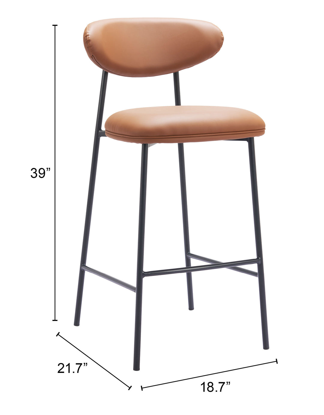 Zuo Rorun Barstool (Set of 2) Brown