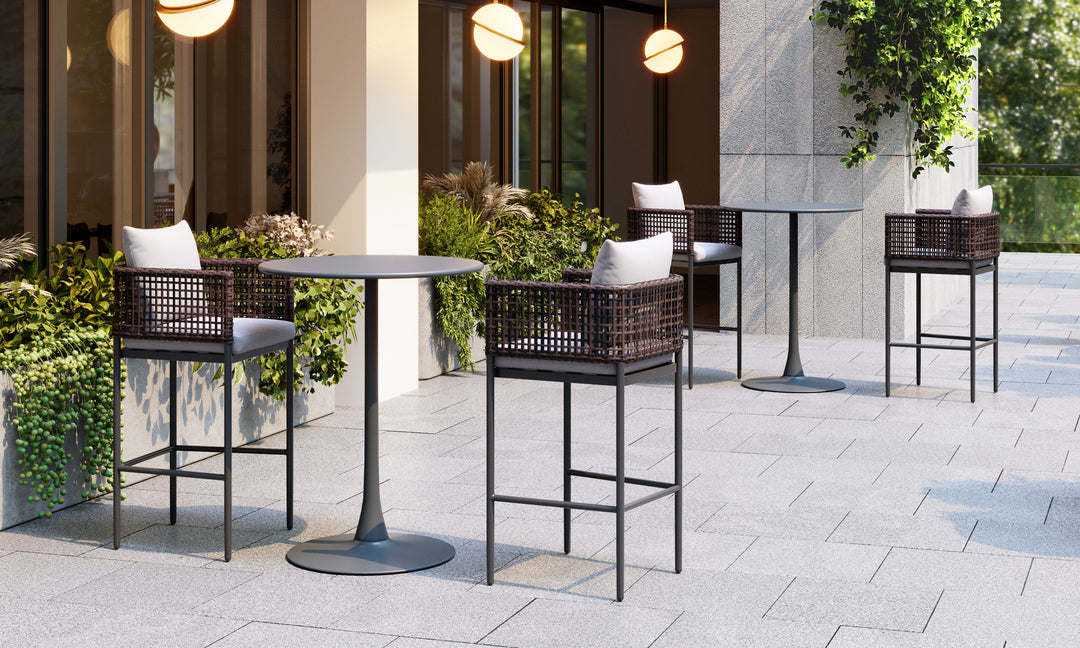 Zuo Palm Paradise Barstool Gray