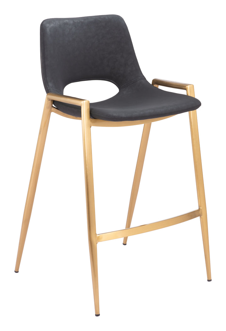 Zuo Desi Counter Stool (Set of 2) Black & Gold