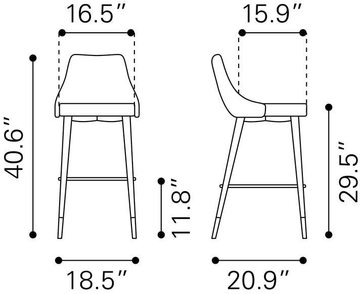 Zuo Piccolo Barstool Pink