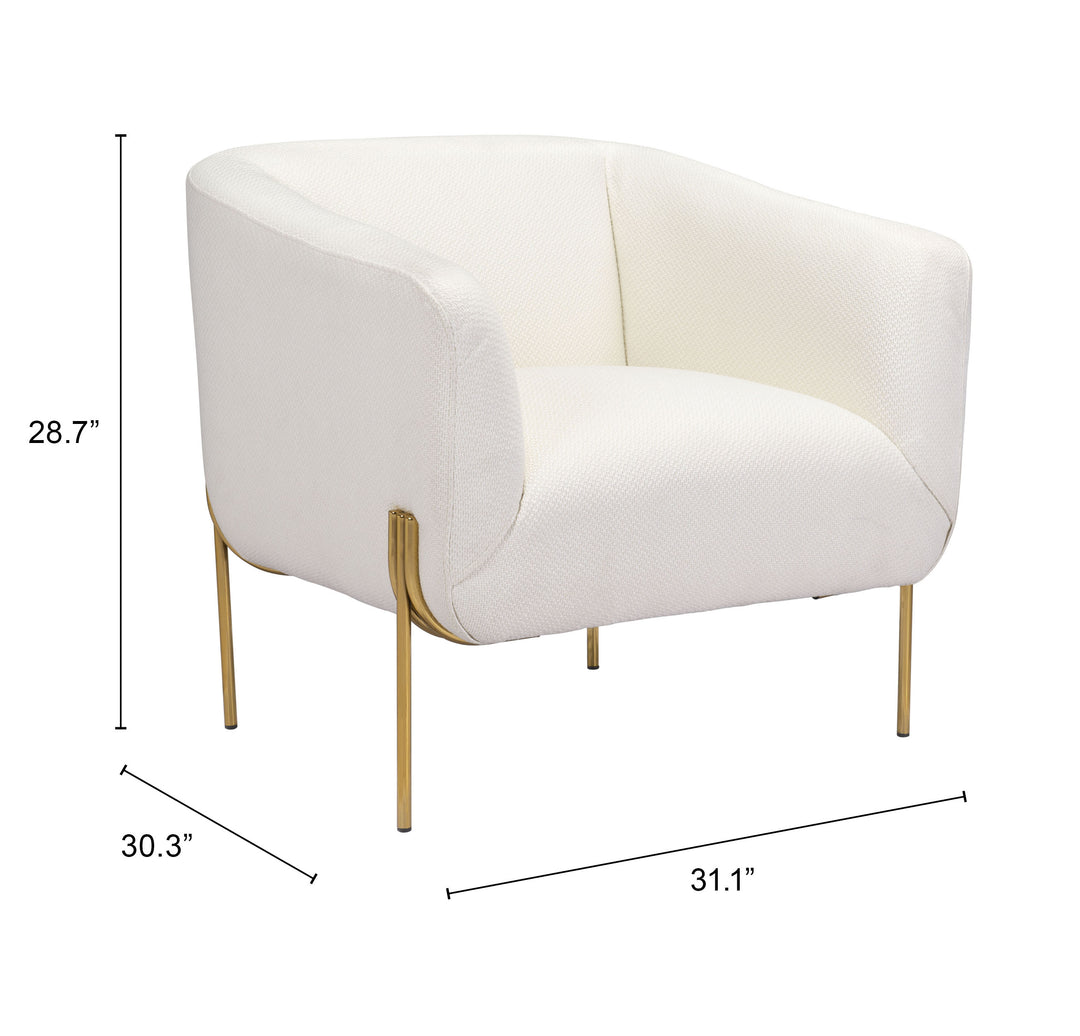 Zuo Micaela Armchair Ivory