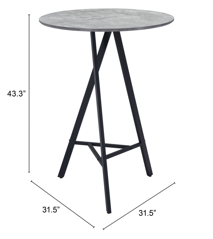 Zuo Metz Bar Table Gray