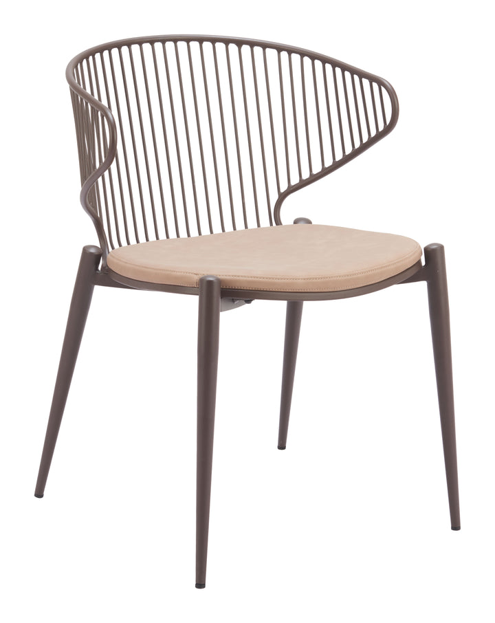 Zuo Silues Dining Chair Taupe & Brown