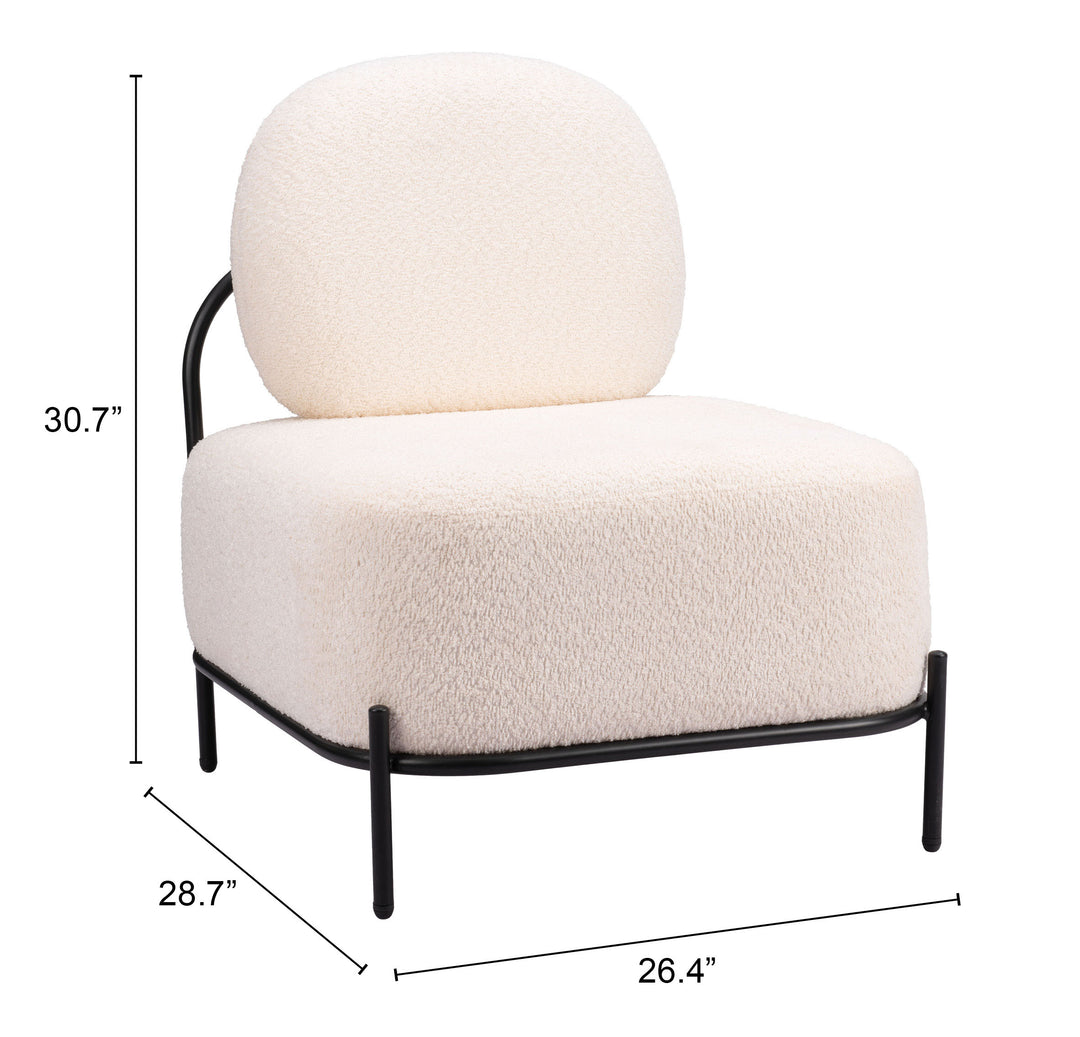 Zuo Arendal Accent Chair Vanilla