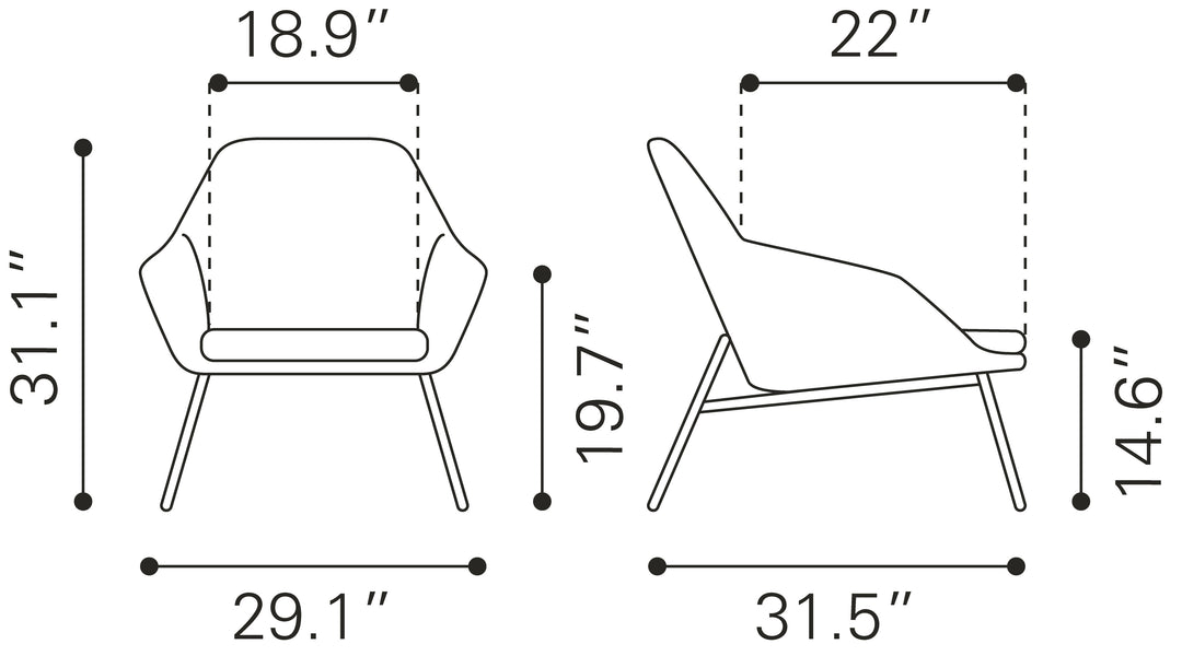 Zuo Manuel Accent Chair Gray