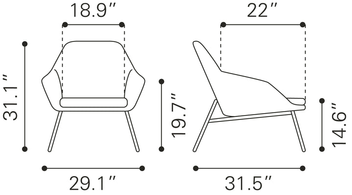 Zuo Manuel Accent Chair Gray