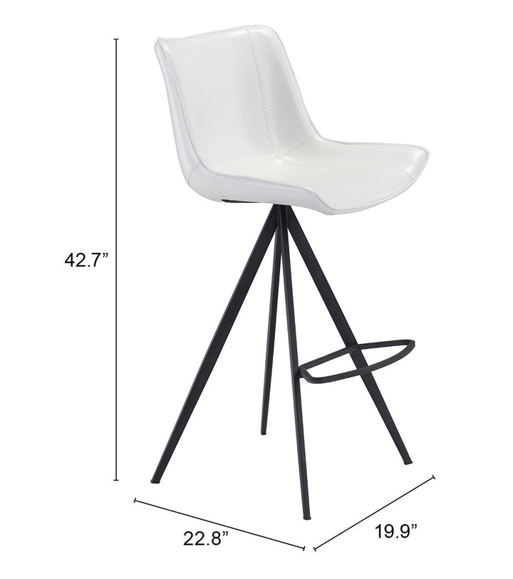 Zuo Aki Barstool (Set of 2) White & Black