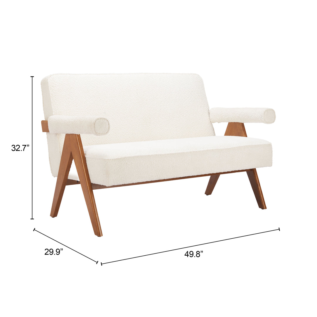 Zuo Encanto Loveseat Ivory