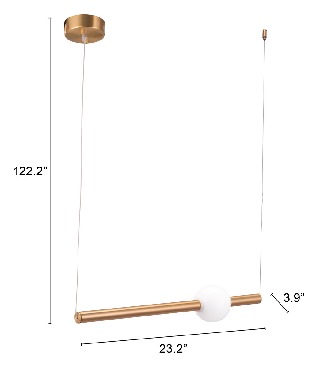 Zuo Adeo Ceiling Lamp Brass