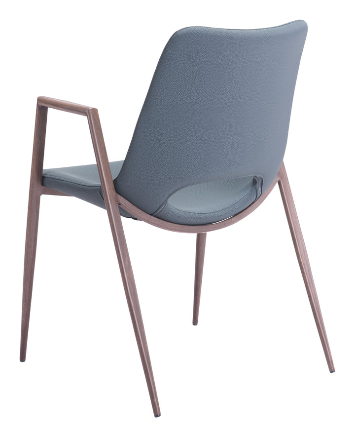 Zuo Desi Dining Chair (Set of 2) Azure Gray & Walnut