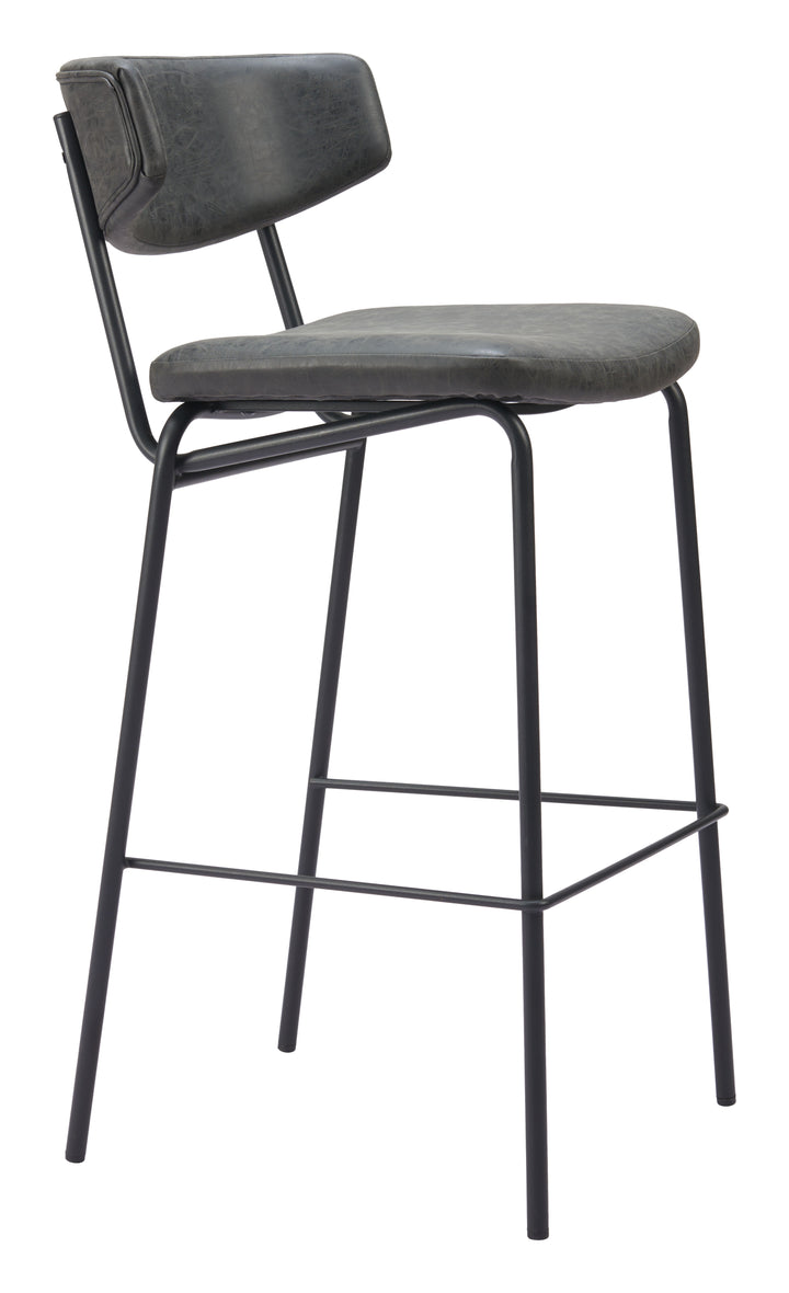 Zuo Charon Barstool (Set of 2) Vintage Black