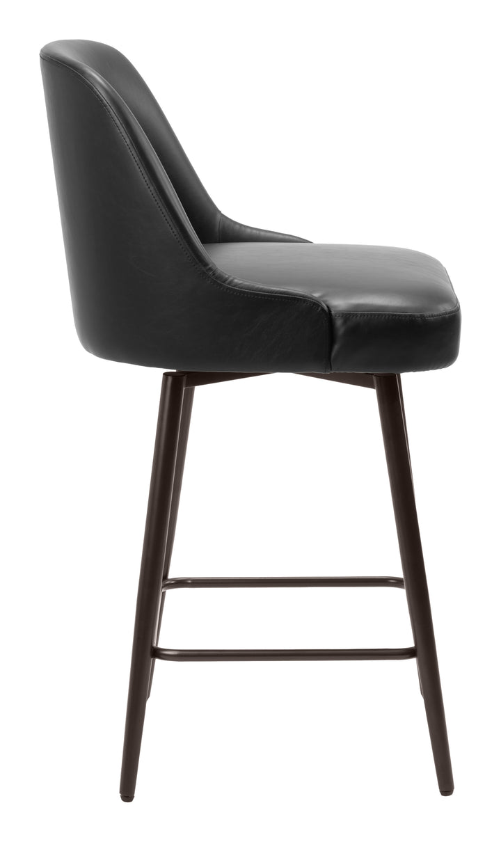 Zuo Keppel Swivel Counter Stool Black & Bronze