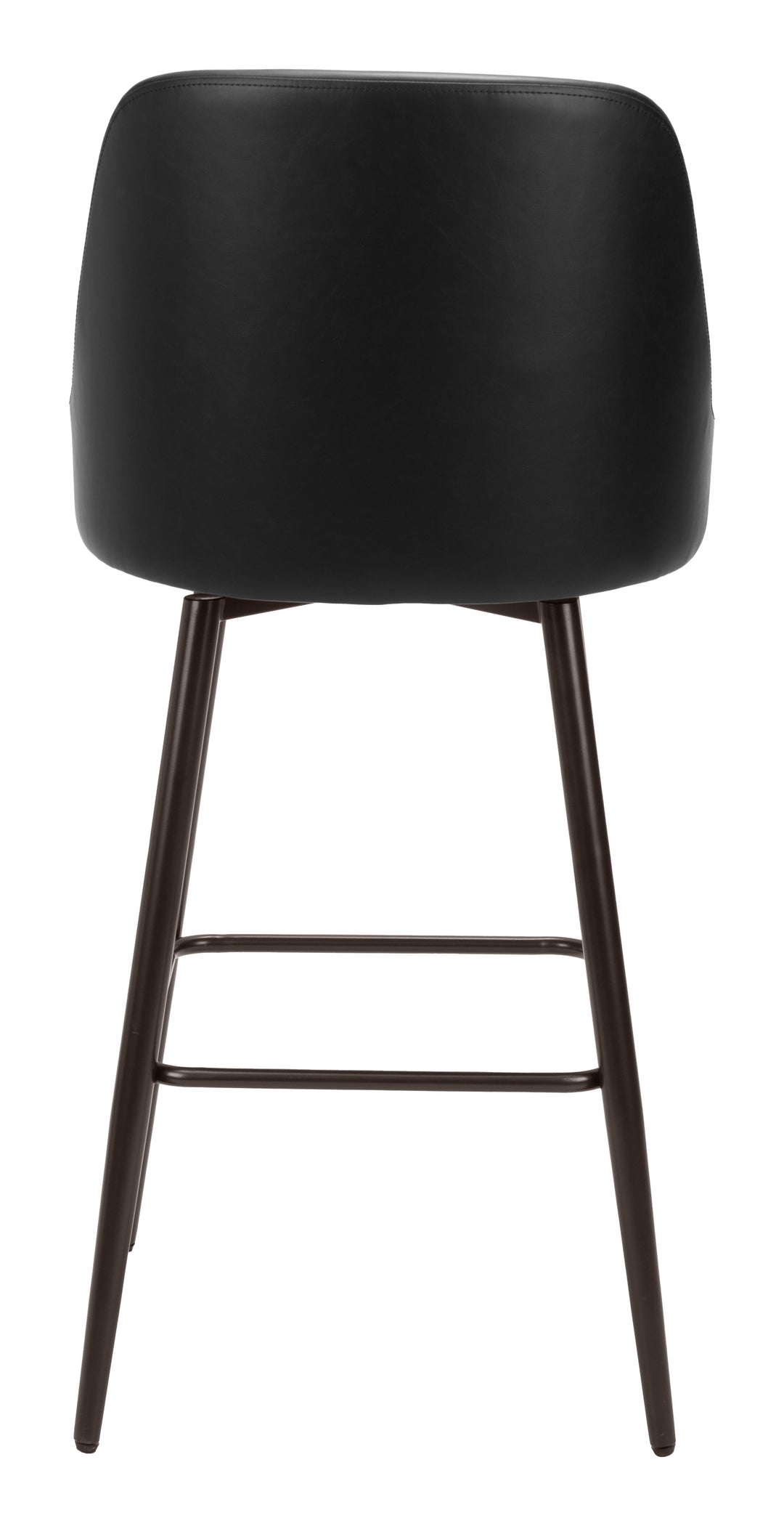 Zuo Keppel Swivel Barstool Black & Bronze