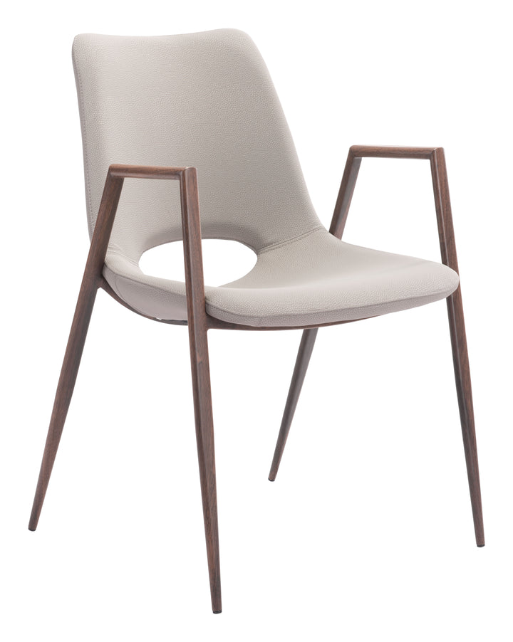 Zuo Desi Dining Chair (Set of 2) Beige & Walnut