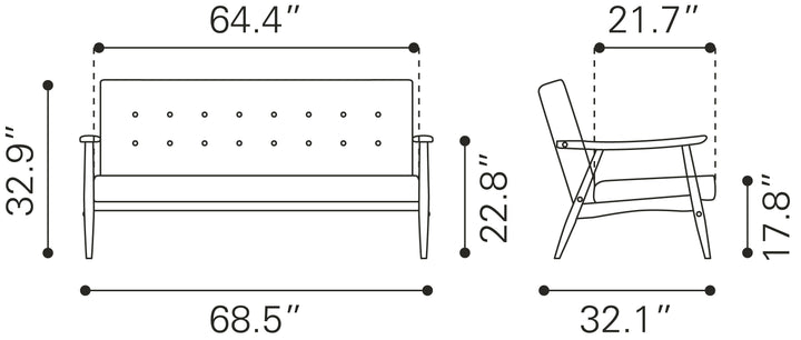 Zuo Rocky Sofa Putty