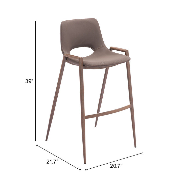 Zuo Desi Barstool (Set of 2) Brown & Walnut